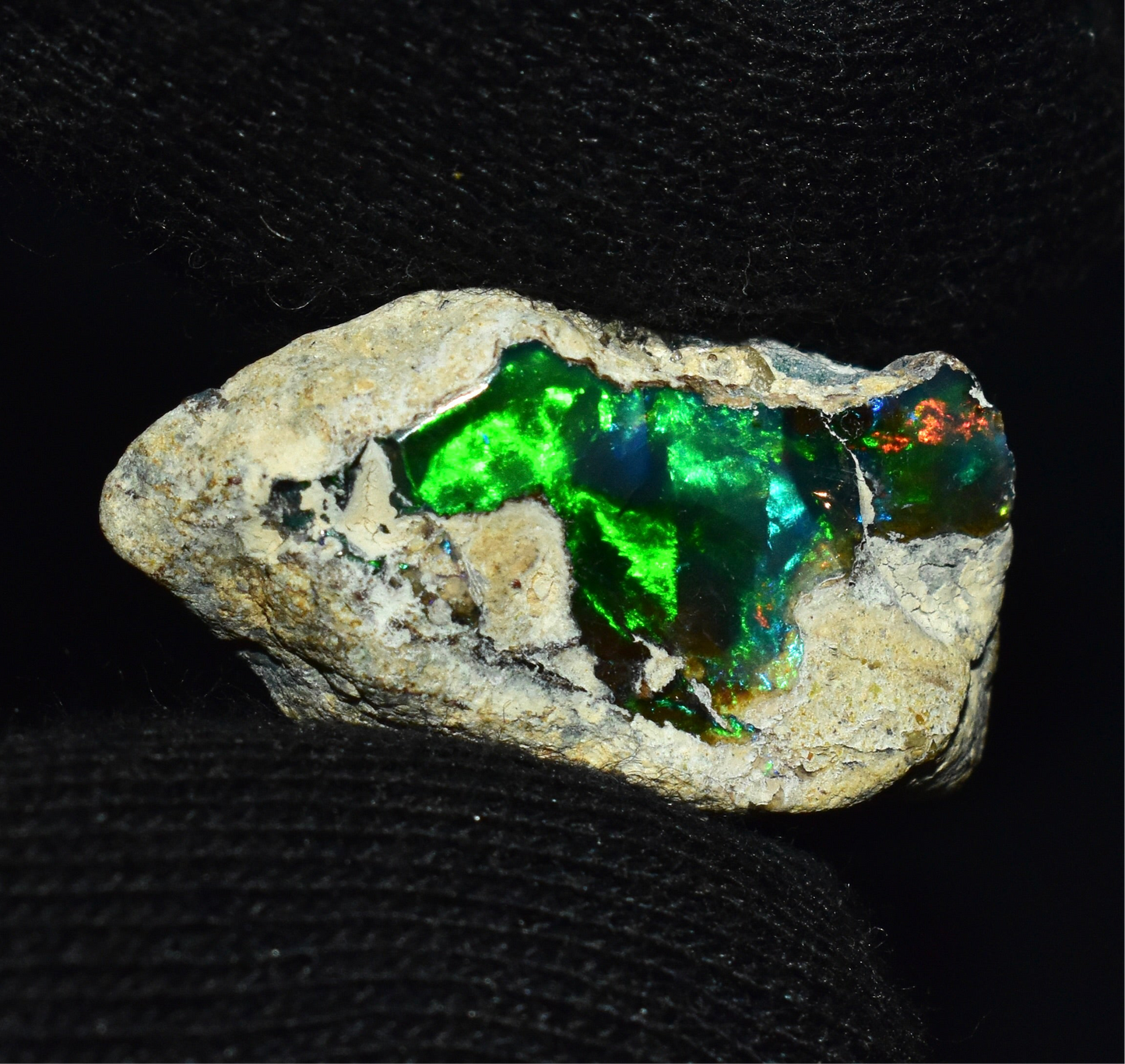 Black Opal 16.05 Carats | Natural Black Ethiopian Opal Rough - Ready for Cutting & Jewelry!