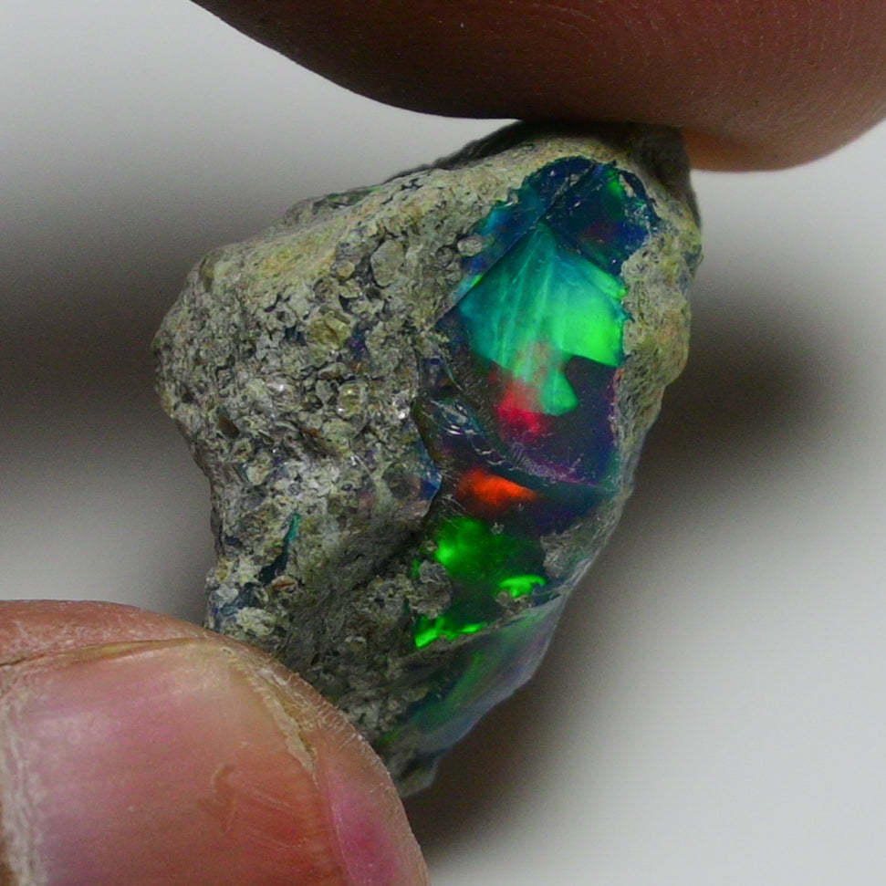 Black Opal 14.70 Carats | Natural Black Ethiopian Opal Rough - Ready for Cutting & Jewelry!