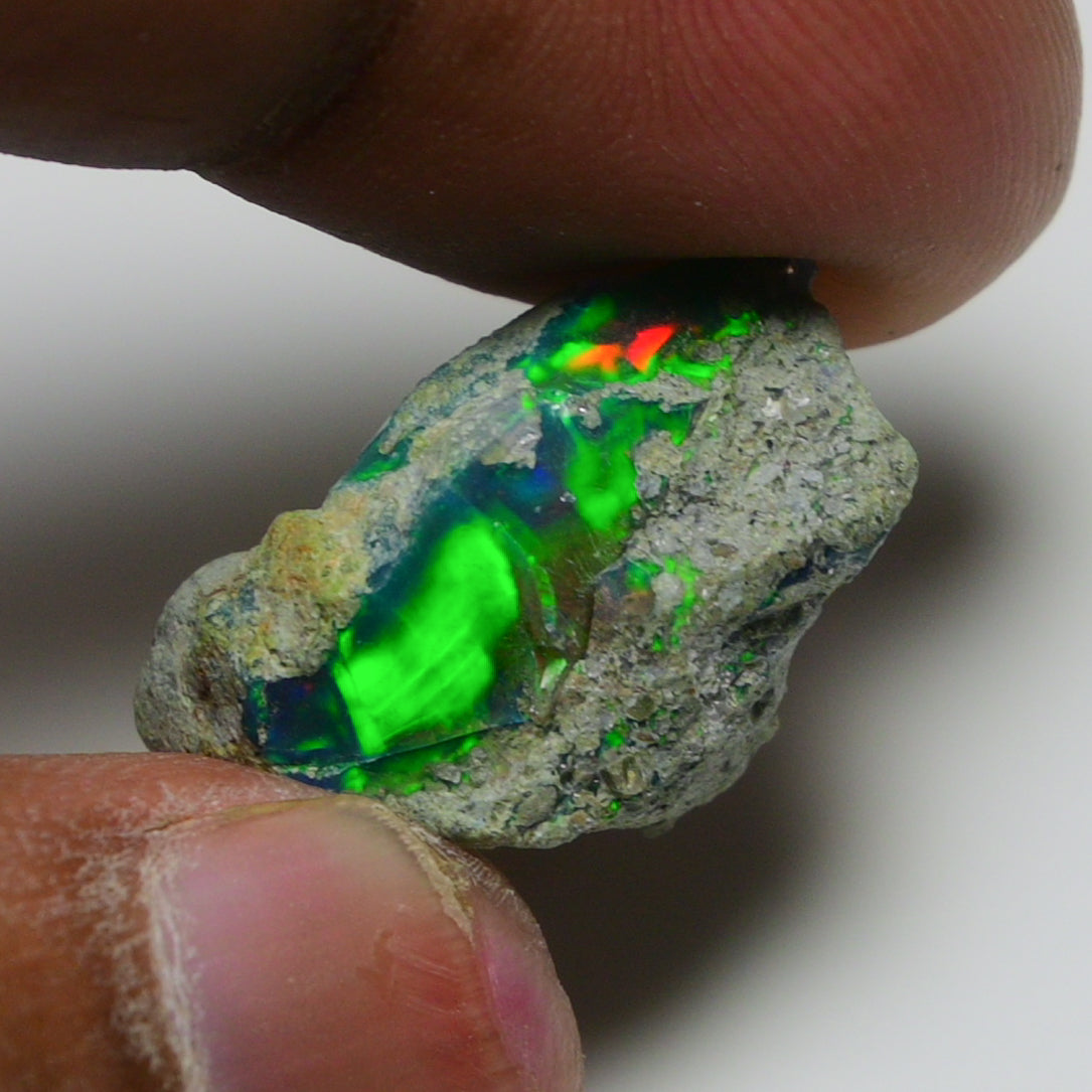 Black Opal 14.70 Carats | Natural Black Ethiopian Opal Rough - Ready for Cutting & Jewelry!