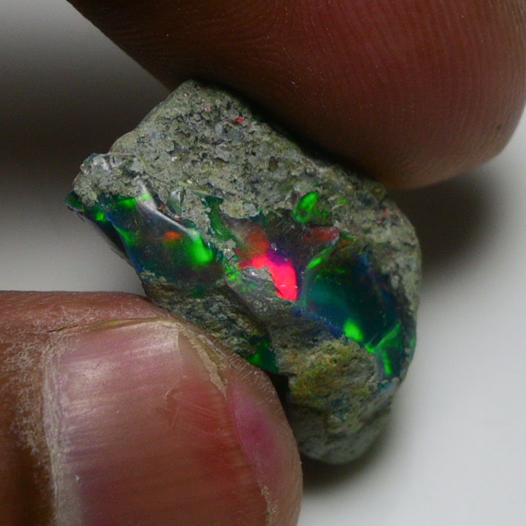Black Opal 14.70 Carats | Natural Black Ethiopian Opal Rough - Ready for Cutting & Jewelry!