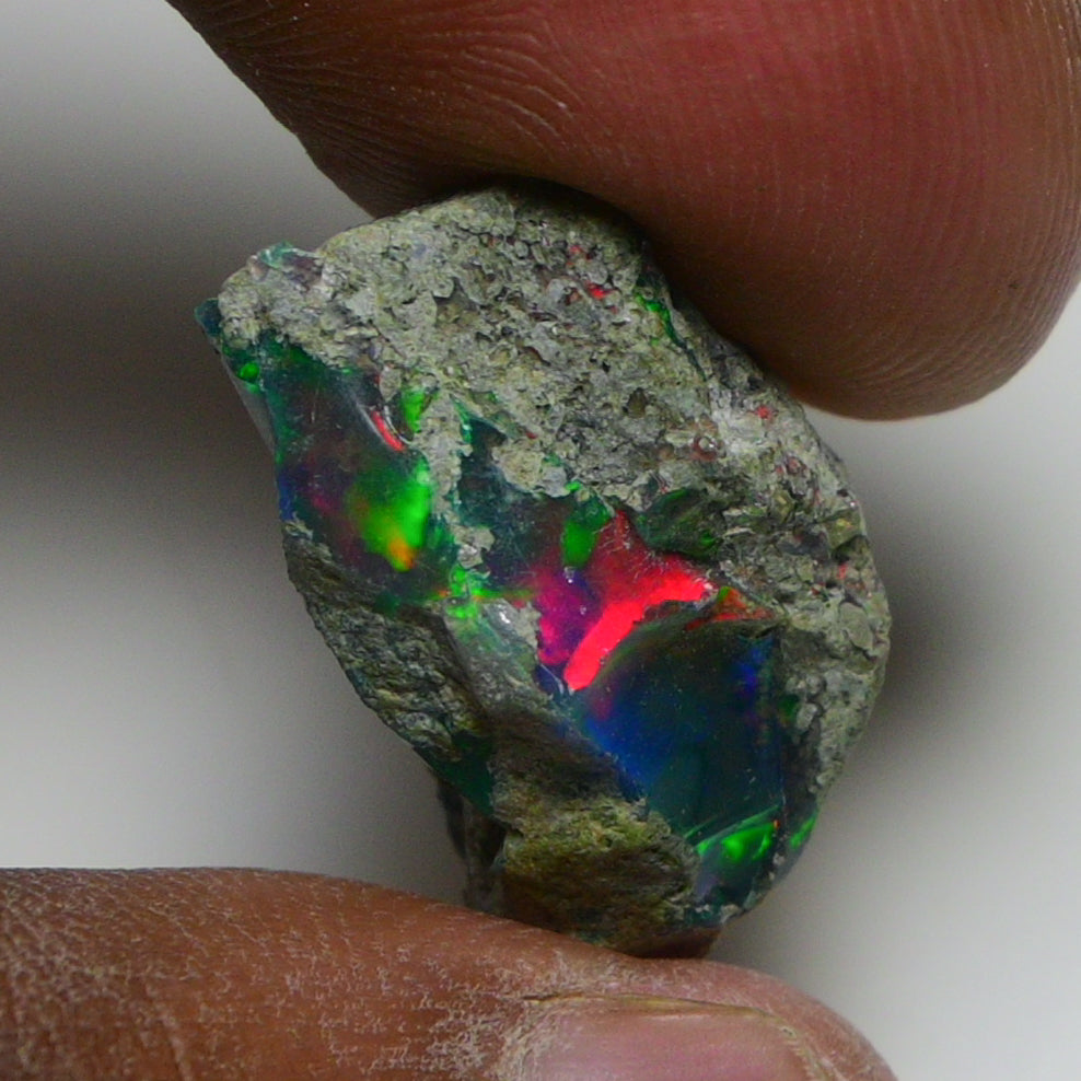Black Opal 14.70 Carats | Natural Black Ethiopian Opal Rough - Ready for Cutting & Jewelry!