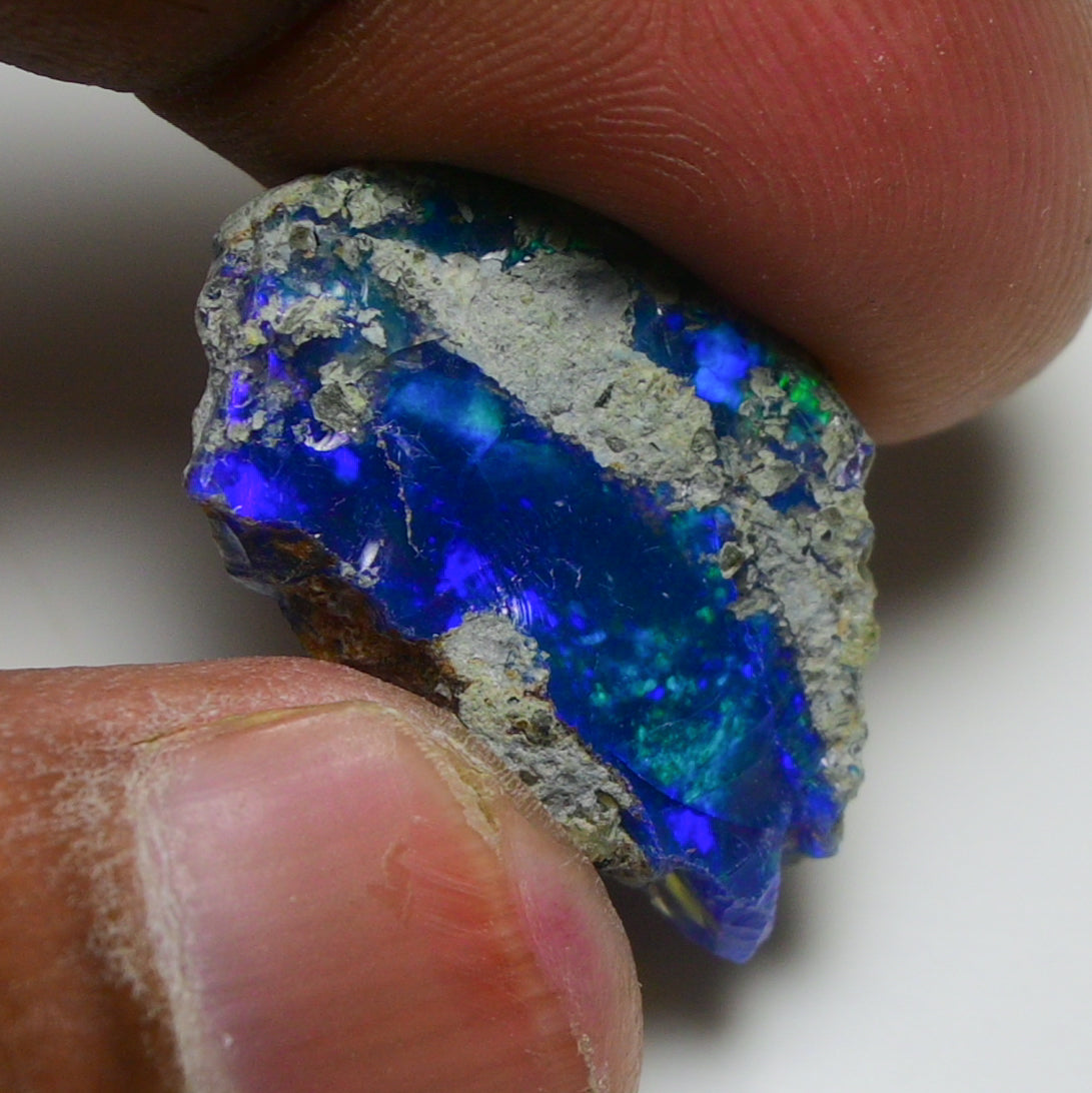 Black Opal 12.45 Carats | Natural Black Ethiopian Opal Rough - Ready for Cutting & Jewelry!