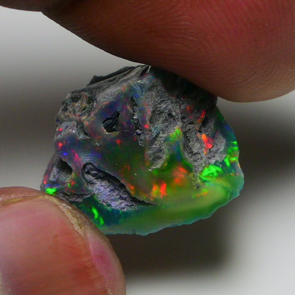 Black Opal 10.90 Carats | Natural Black Ethiopian Opal Rough - Ready for Cutting & Jewelry!