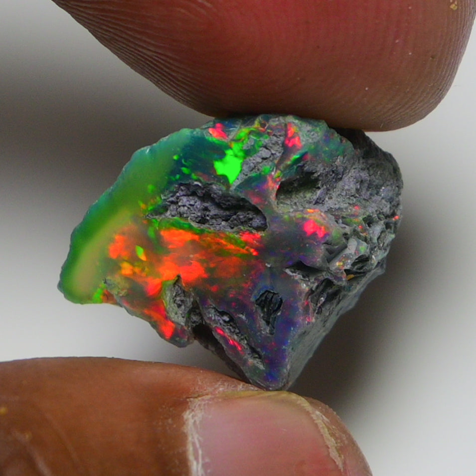 Black Opal 10.90 Carats | Natural Black Ethiopian Opal Rough - Ready for Cutting & Jewelry!