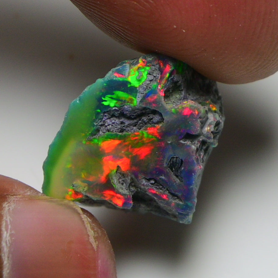 Black Opal 10.90 Carats | Natural Black Ethiopian Opal Rough - Ready for Cutting & Jewelry!