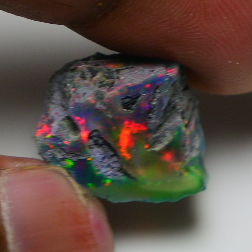 Black Opal 10.90 Carats | Natural Black Ethiopian Opal Rough - Ready for Cutting & Jewelry!