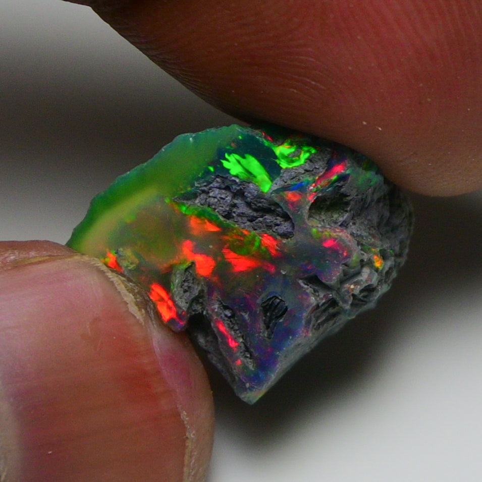 Black Opal 10.90 Carats | Natural Black Ethiopian Opal Rough - Ready for Cutting & Jewelry!