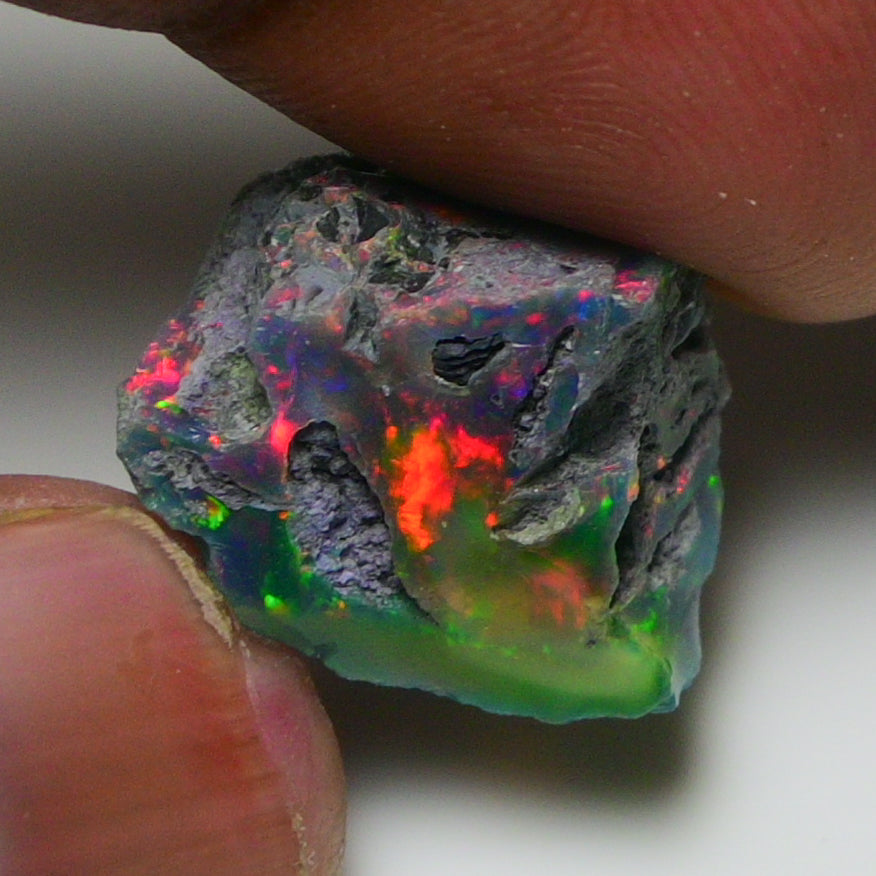 Black Opal 10.90 Carats | Natural Black Ethiopian Opal Rough - Ready for Cutting & Jewelry!