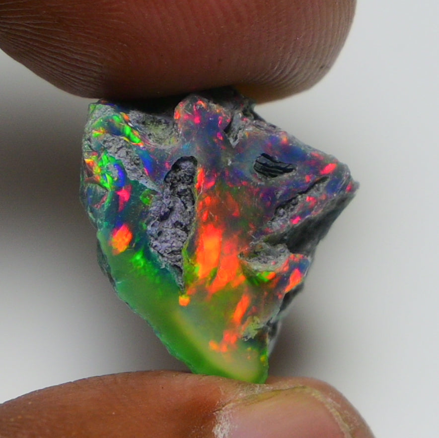 Black Opal 10.90 Carats | Natural Black Ethiopian Opal Rough - Ready for Cutting & Jewelry!
