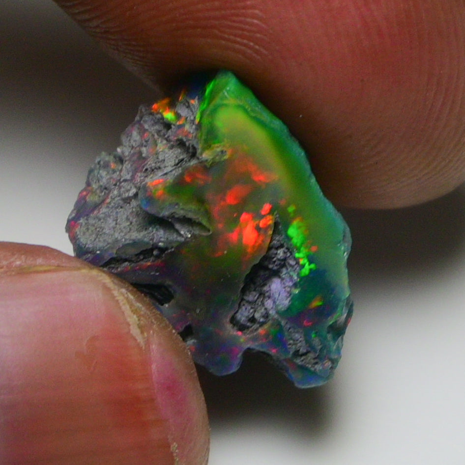 Black Opal 10.90 Carats | Natural Black Ethiopian Opal Rough - Ready for Cutting & Jewelry!
