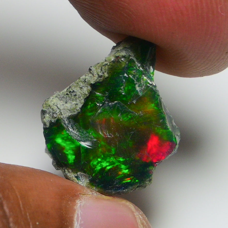 Black Opal 11.45 Carats | Natural Black Ethiopian Opal Rough - Ready for Cutting & Jewelry!
