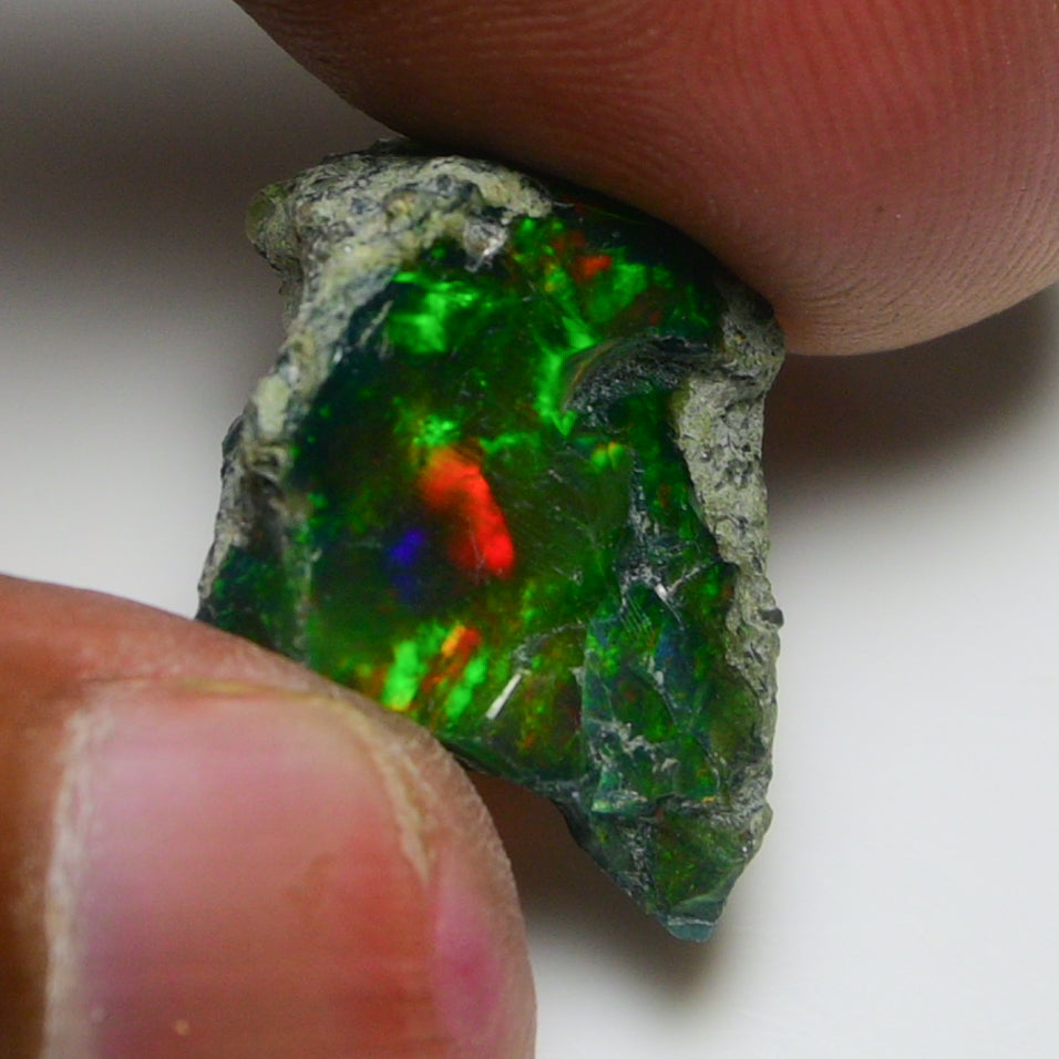 Black Opal 11.45 Carats | Natural Black Ethiopian Opal Rough - Ready for Cutting & Jewelry!