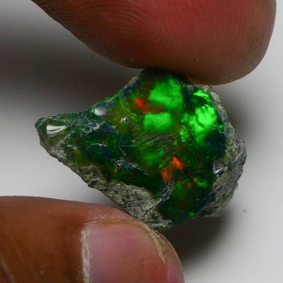 Black Opal 11.45 Carats | Natural Black Ethiopian Opal Rough - Ready for Cutting & Jewelry!