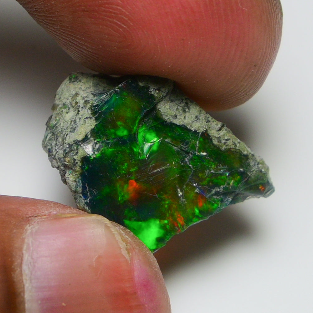 Black Opal 11.45 Carats | Natural Black Ethiopian Opal Rough - Ready for Cutting & Jewelry!
