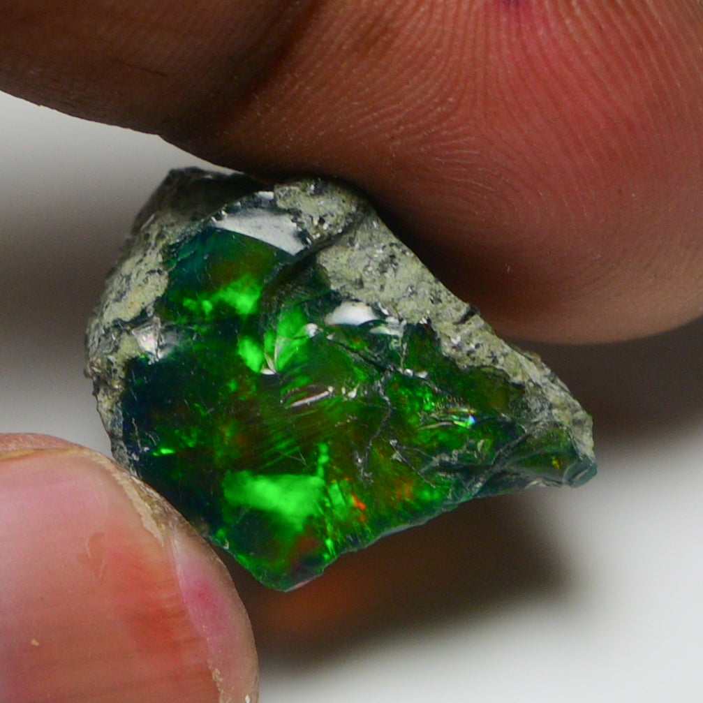 Black Opal 11.45 Carats | Natural Black Ethiopian Opal Rough - Ready for Cutting & Jewelry!