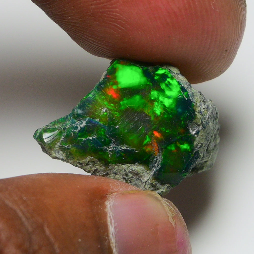 Black Opal 11.45 Carats | Natural Black Ethiopian Opal Rough - Ready for Cutting & Jewelry!