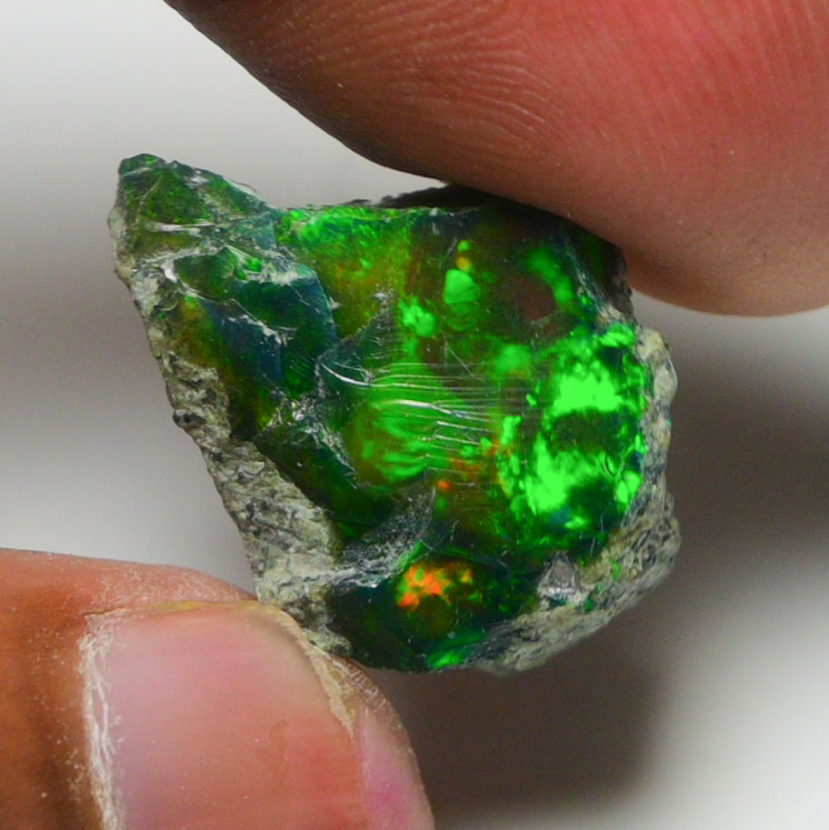 Black Opal 11.45 Carats | Natural Black Ethiopian Opal Rough - Ready for Cutting & Jewelry!