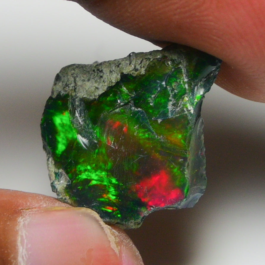 Black Opal 11.45 Carats | Natural Black Ethiopian Opal Rough - Ready for Cutting & Jewelry!