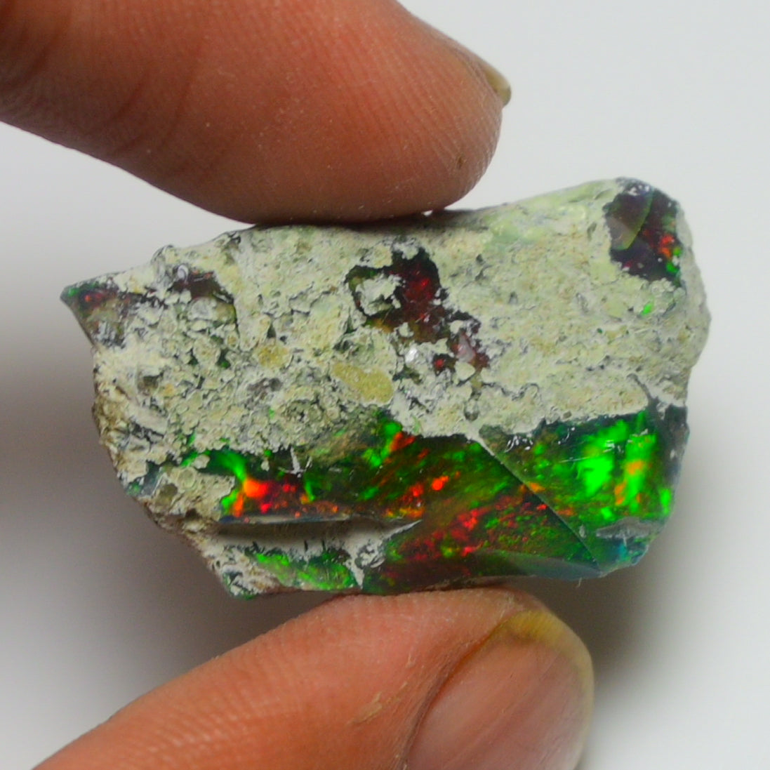 Black Opal Weight: 18.55 Carats | Natural Black Ethiopian Opal Rough - Ready for Cutting & Jewelry