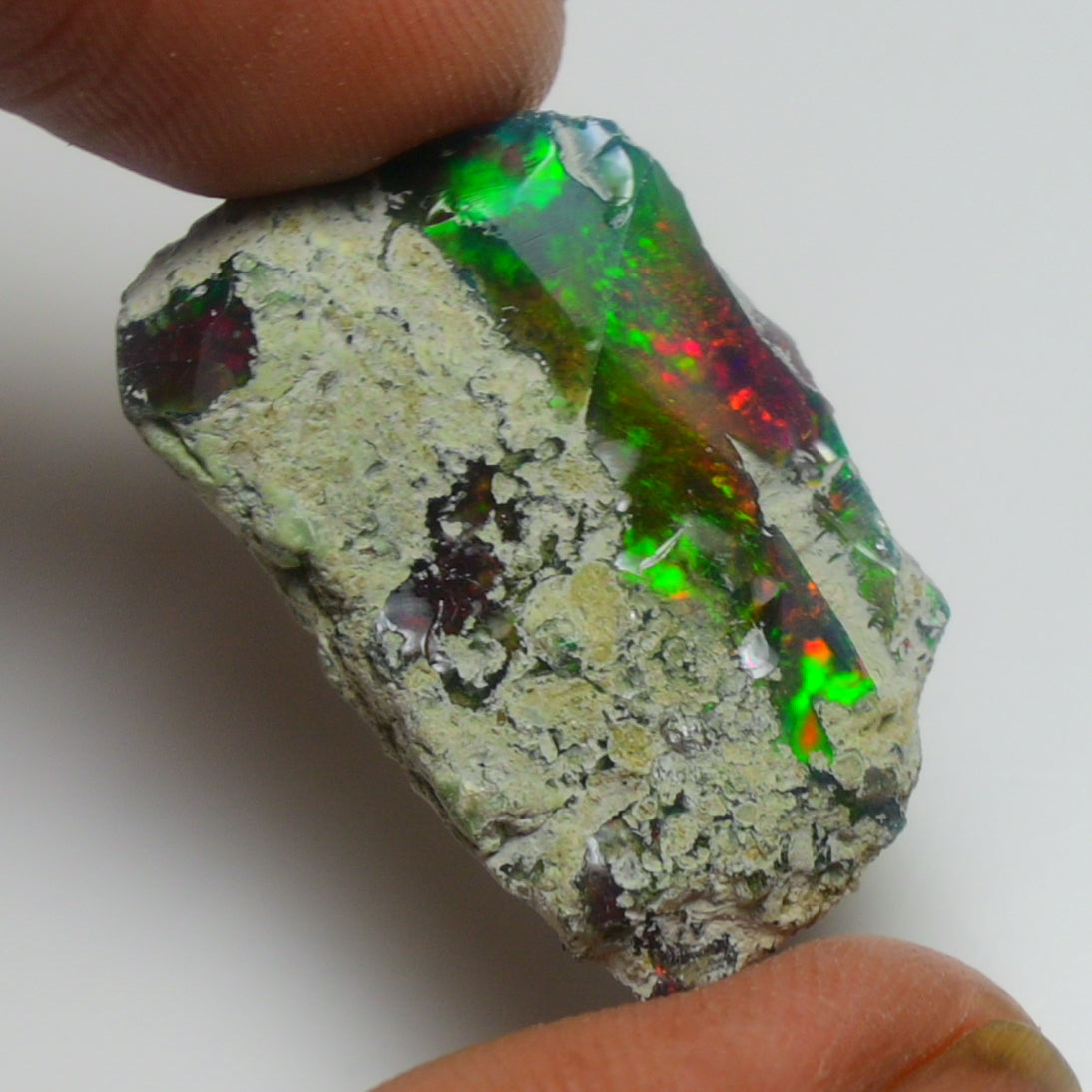 Black Opal Weight: 18.55 Carats | Natural Black Ethiopian Opal Rough - Ready for Cutting & Jewelry