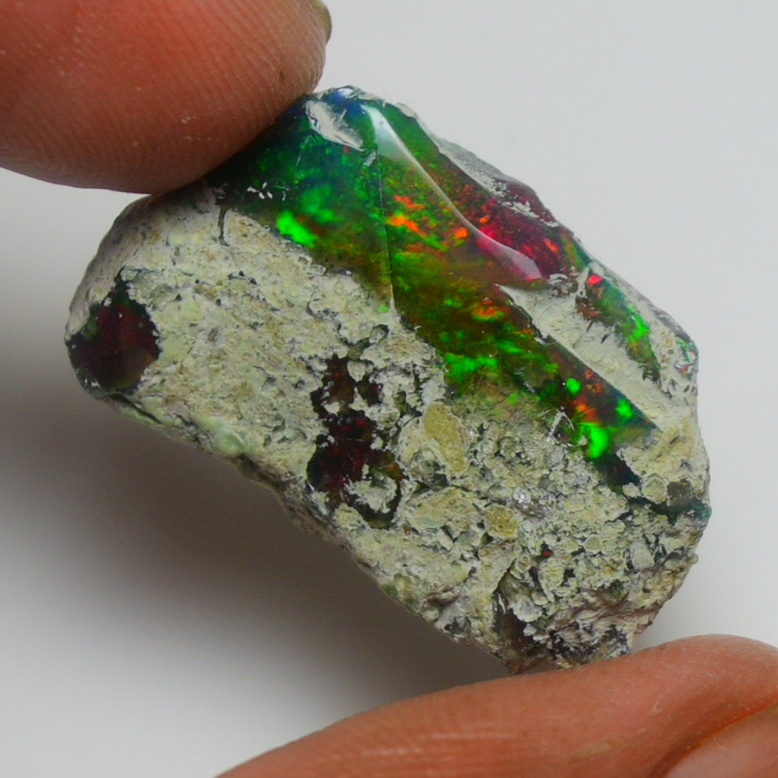 Black Opal Weight: 18.55 Carats | Natural Black Ethiopian Opal Rough - Ready for Cutting & Jewelry