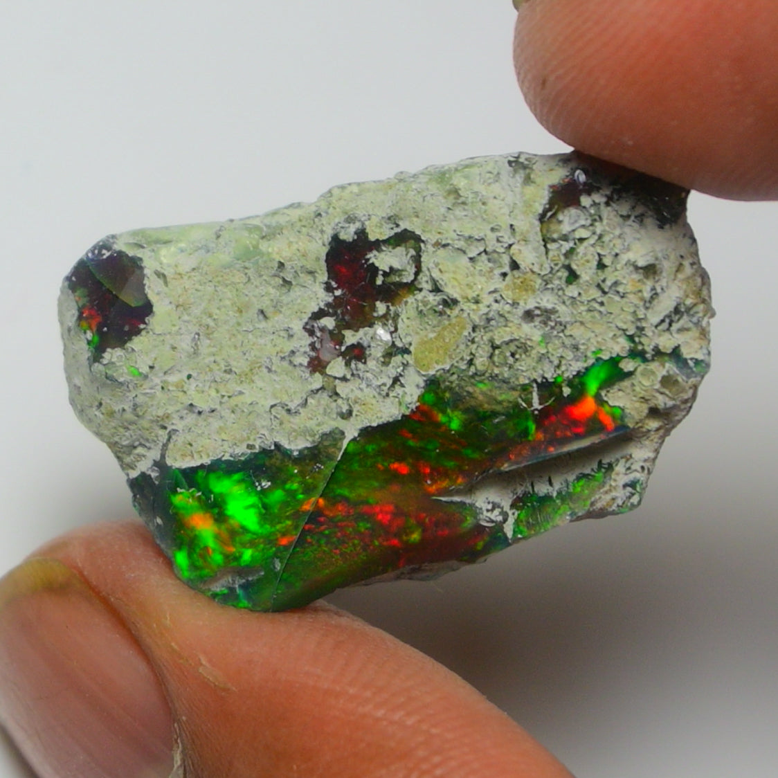 Black Opal Weight: 18.55 Carats | Natural Black Ethiopian Opal Rough - Ready for Cutting & Jewelry