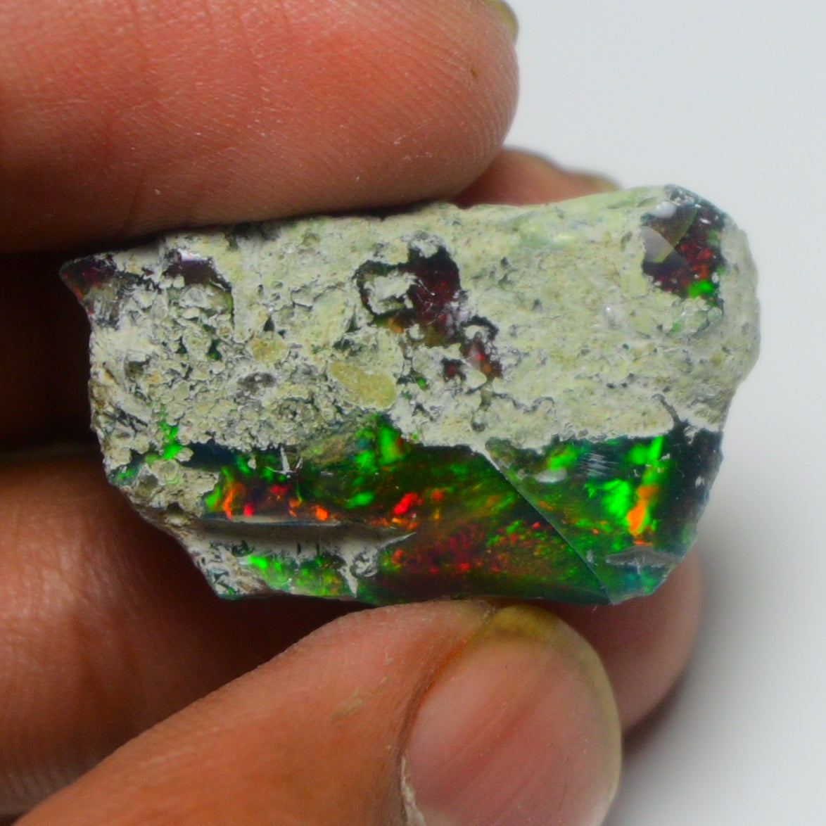 Black Opal Weight: 18.55 Carats | Natural Black Ethiopian Opal Rough - Ready for Cutting & Jewelry