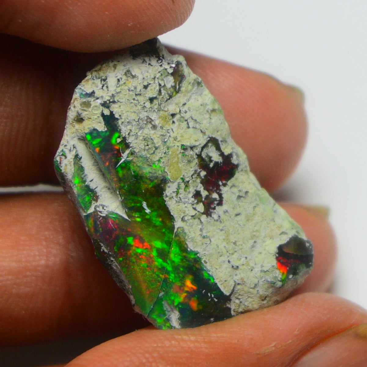 Black Opal Weight: 18.55 Carats | Natural Black Ethiopian Opal Rough - Ready for Cutting & Jewelry
