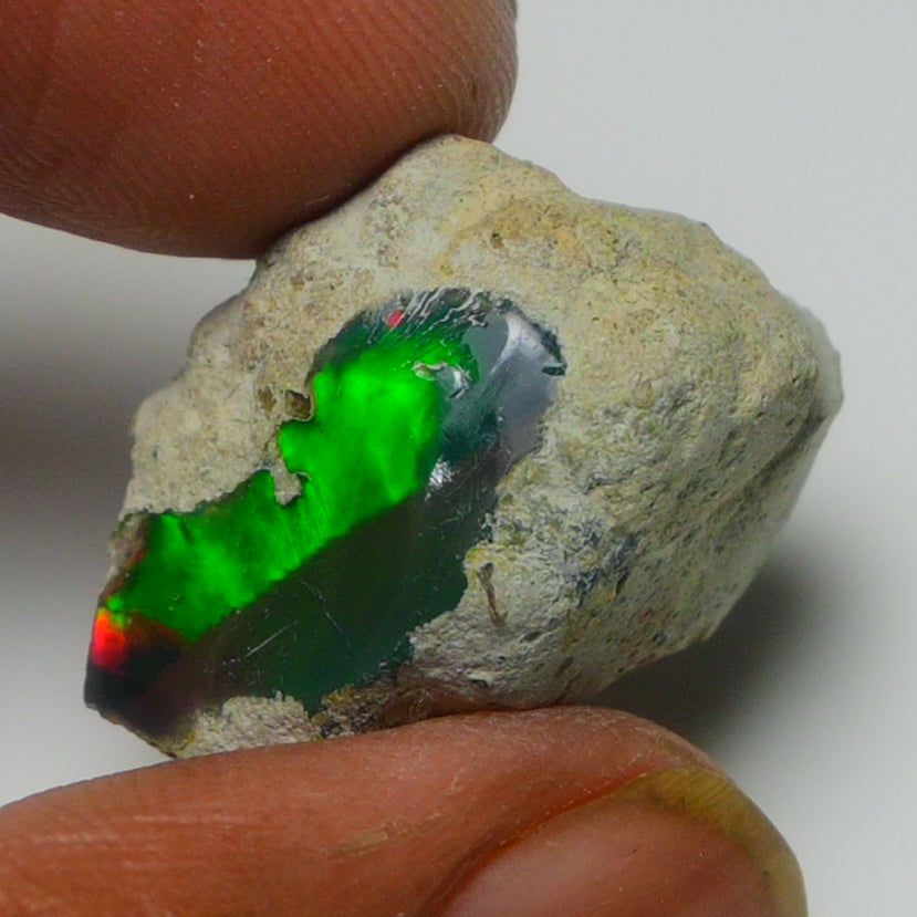 Black Opal Weight: 16.60 Carats | Natural Black Ethiopian Opal Rough - Ready for Cutting & Jewelry