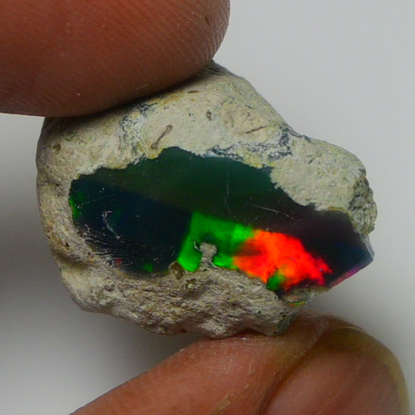 Black Opal Weight: 16.60 Carats | Natural Black Ethiopian Opal Rough - Ready for Cutting & Jewelry