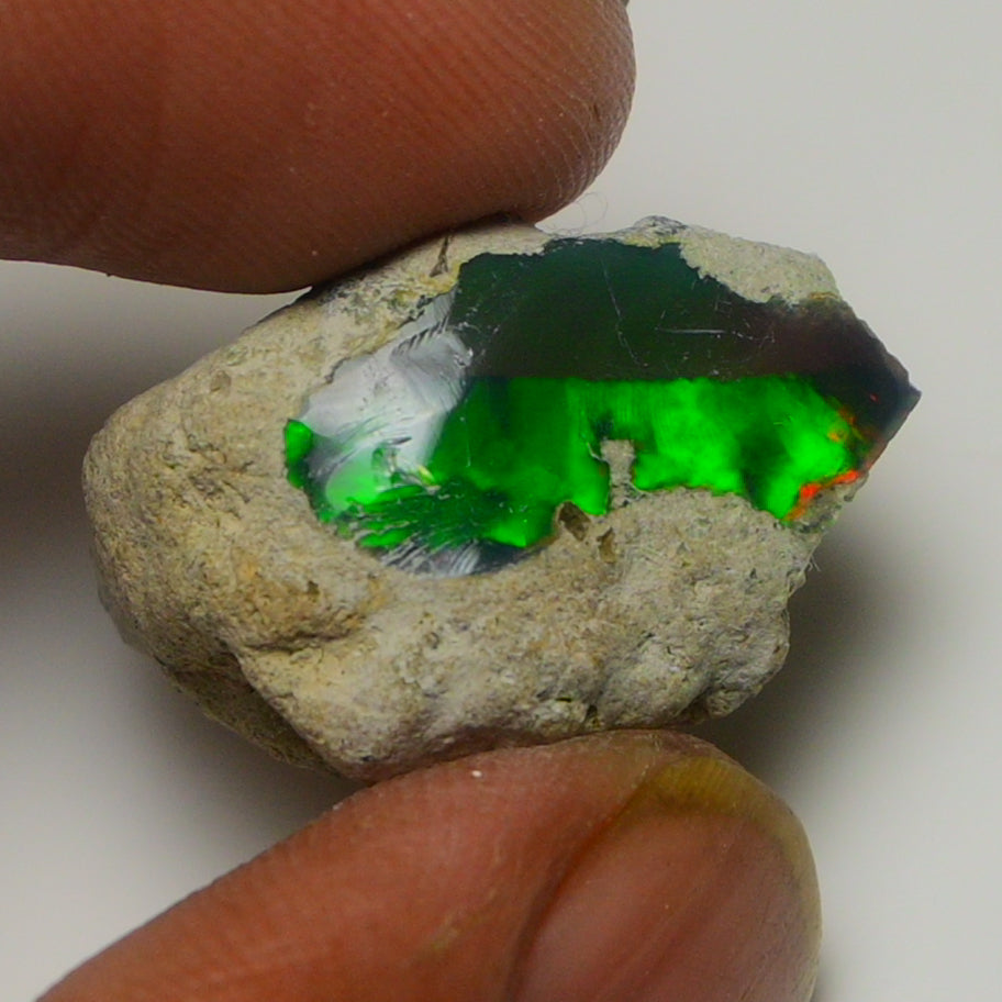 Black Opal Weight: 16.60 Carats | Natural Black Ethiopian Opal Rough - Ready for Cutting & Jewelry