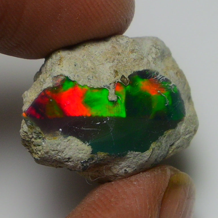 Black Opal Weight: 16.60 Carats | Natural Black Ethiopian Opal Rough - Ready for Cutting & Jewelry
