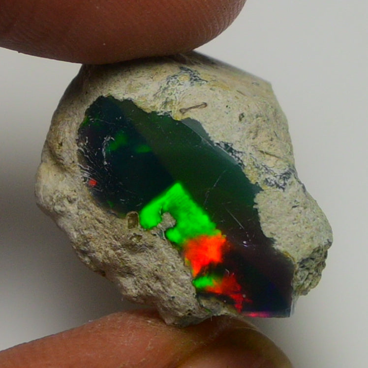 Black Opal Weight: 16.60 Carats | Natural Black Ethiopian Opal Rough - Ready for Cutting & Jewelry