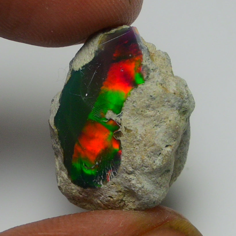 Black Opal Weight: 16.60 Carats | Natural Black Ethiopian Opal Rough - Ready for Cutting & Jewelry