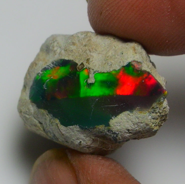 Black Opal Weight: 16.60 Carats | Natural Black Ethiopian Opal Rough - Ready for Cutting & Jewelry