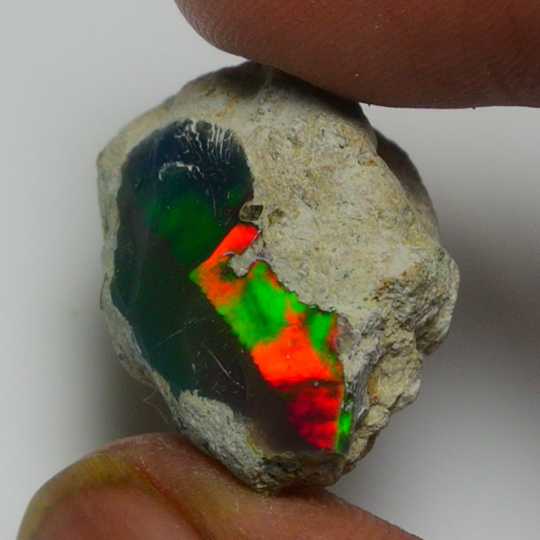 Black Opal Weight: 16.60 Carats | Natural Black Ethiopian Opal Rough - Ready for Cutting & Jewelry