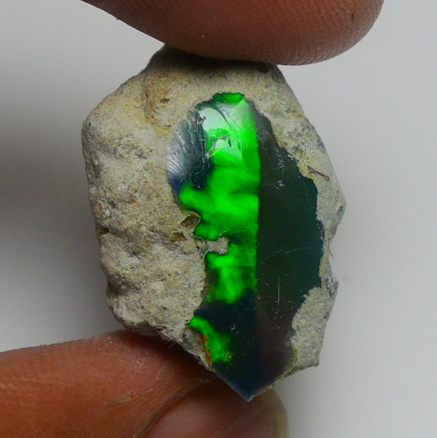 Black Opal Weight: 16.60 Carats | Natural Black Ethiopian Opal Rough - Ready for Cutting & Jewelry