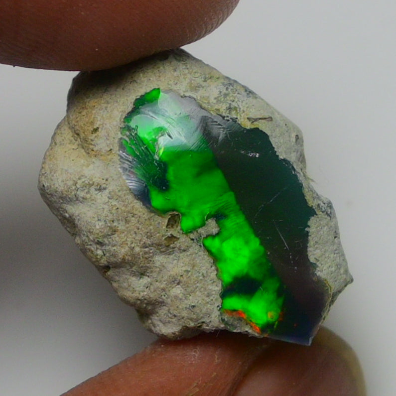 Black Opal Weight: 16.60 Carats | Natural Black Ethiopian Opal Rough - Ready for Cutting & Jewelry