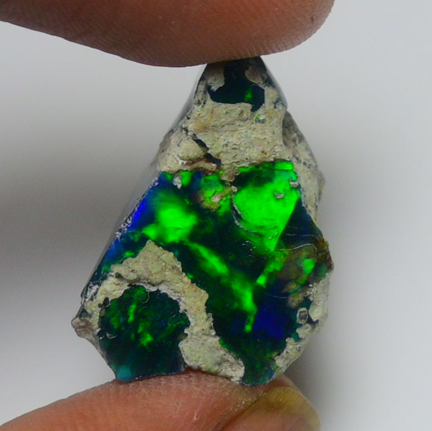 Black Opal Weight: 14.40 Carats | Natural Black Ethiopian Opal Rough - Ready for Cutting & Jewelry