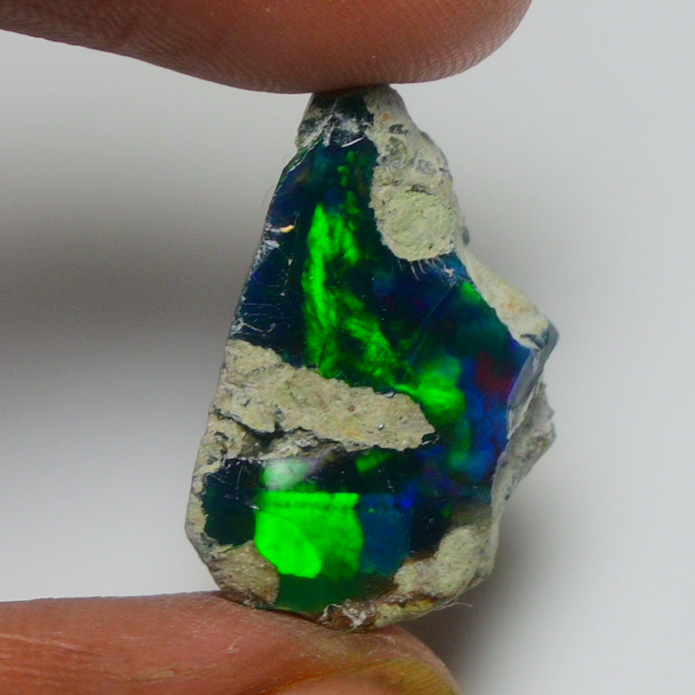 Black Opal Weight: 14.40 Carats | Natural Black Ethiopian Opal Rough - Ready for Cutting & Jewelry
