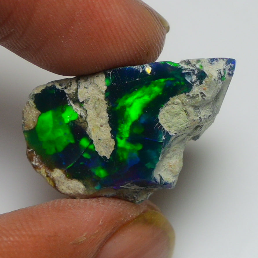 Black Opal Weight: 14.40 Carats | Natural Black Ethiopian Opal Rough - Ready for Cutting & Jewelry