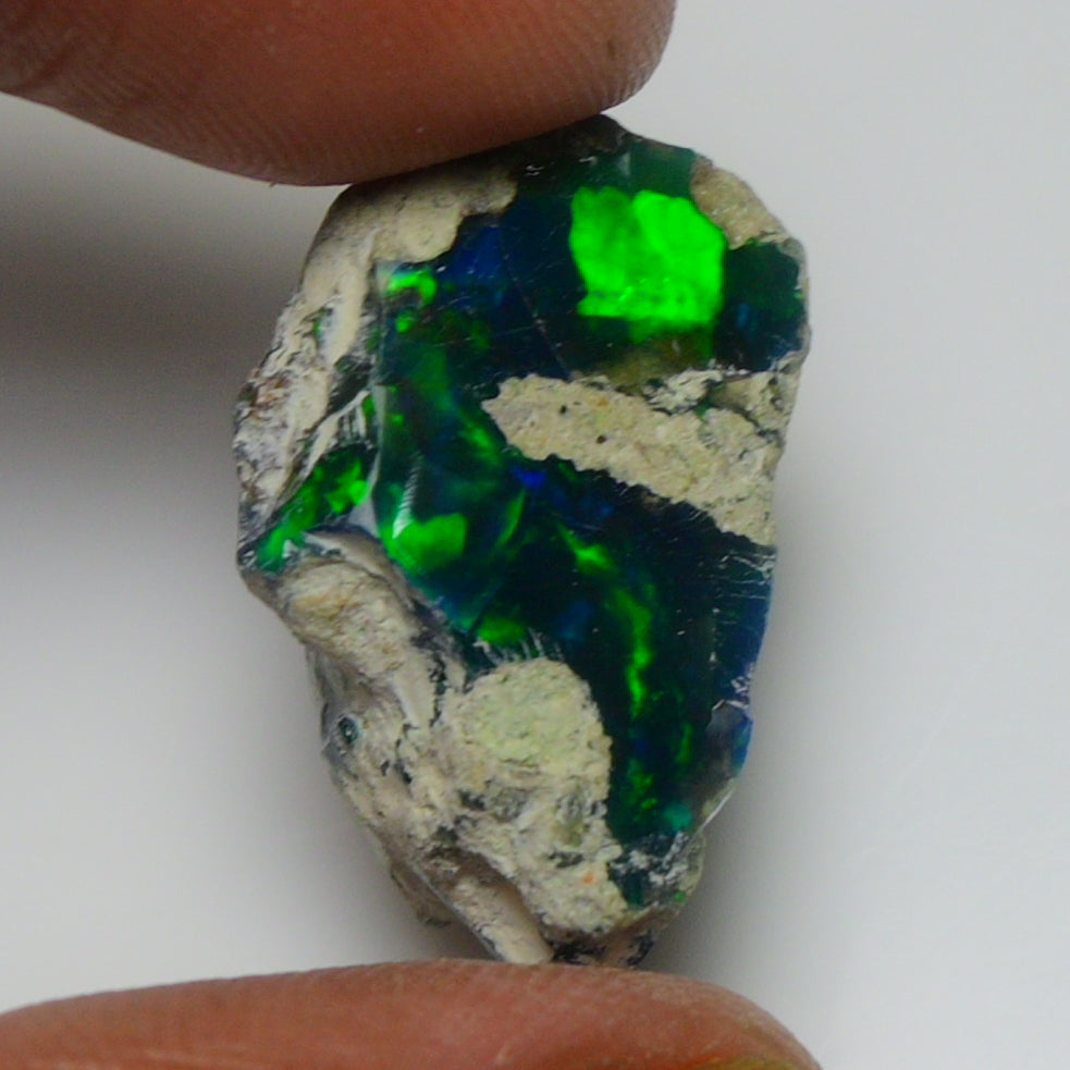 Black Opal Weight: 14.40 Carats | Natural Black Ethiopian Opal Rough - Ready for Cutting & Jewelry