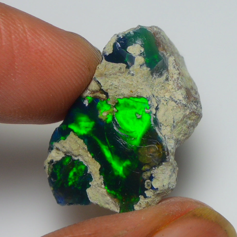 Black Opal Weight: 14.40 Carats | Natural Black Ethiopian Opal Rough - Ready for Cutting & Jewelry