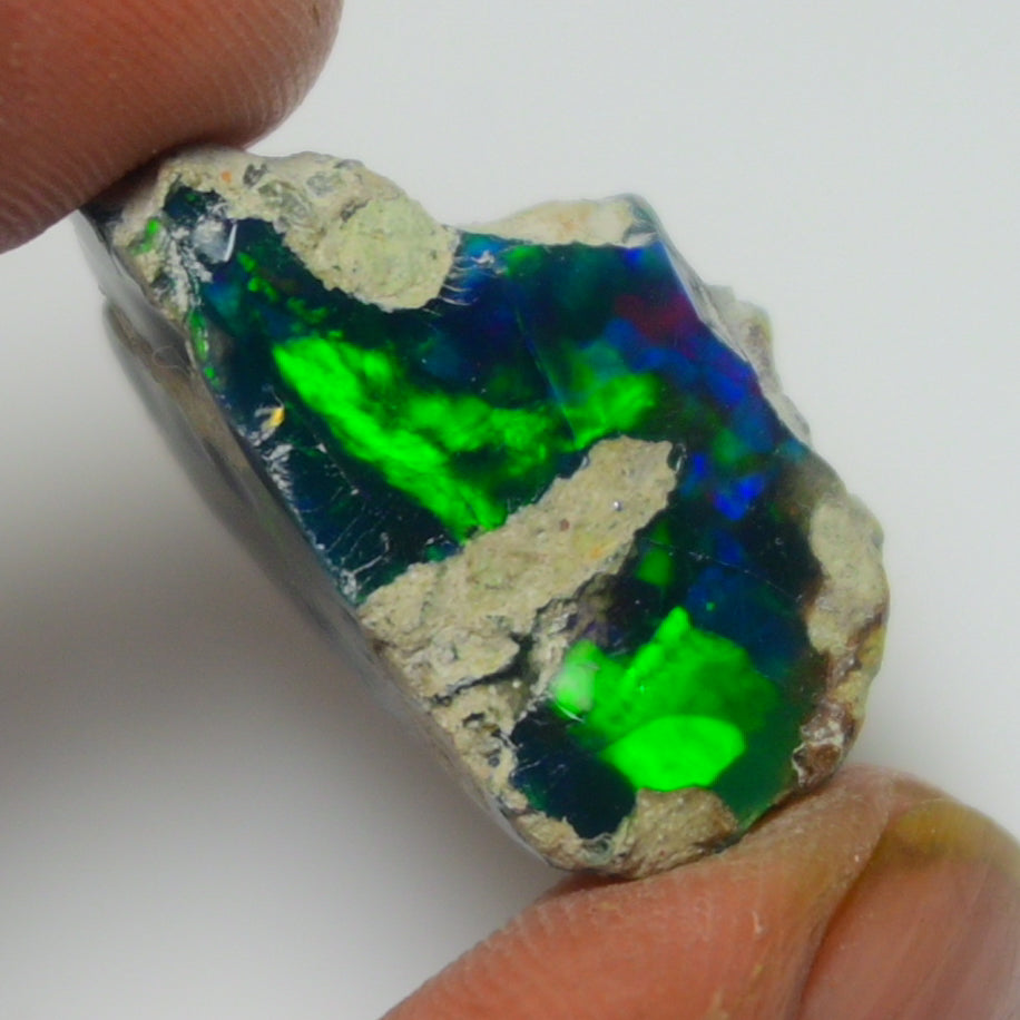 Black Opal Weight: 14.40 Carats | Natural Black Ethiopian Opal Rough - Ready for Cutting & Jewelry