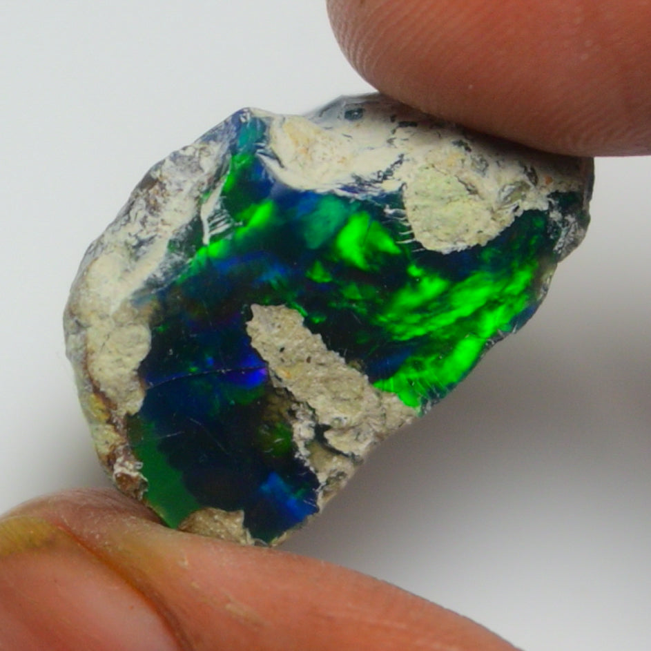 Black Opal Weight: 14.40 Carats | Natural Black Ethiopian Opal Rough - Ready for Cutting & Jewelry