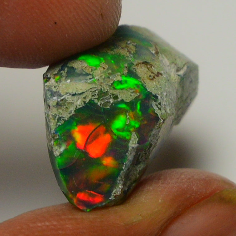 Black Opal Weight: 14.00 Carats | Natural Black Ethiopian Opal Rough - Ready for Cutting & Jewelry