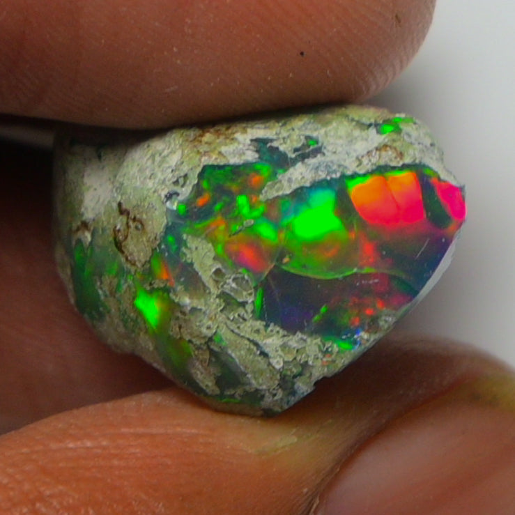 Black Opal Weight: 14.00 Carats | Natural Black Ethiopian Opal Rough - Ready for Cutting & Jewelry