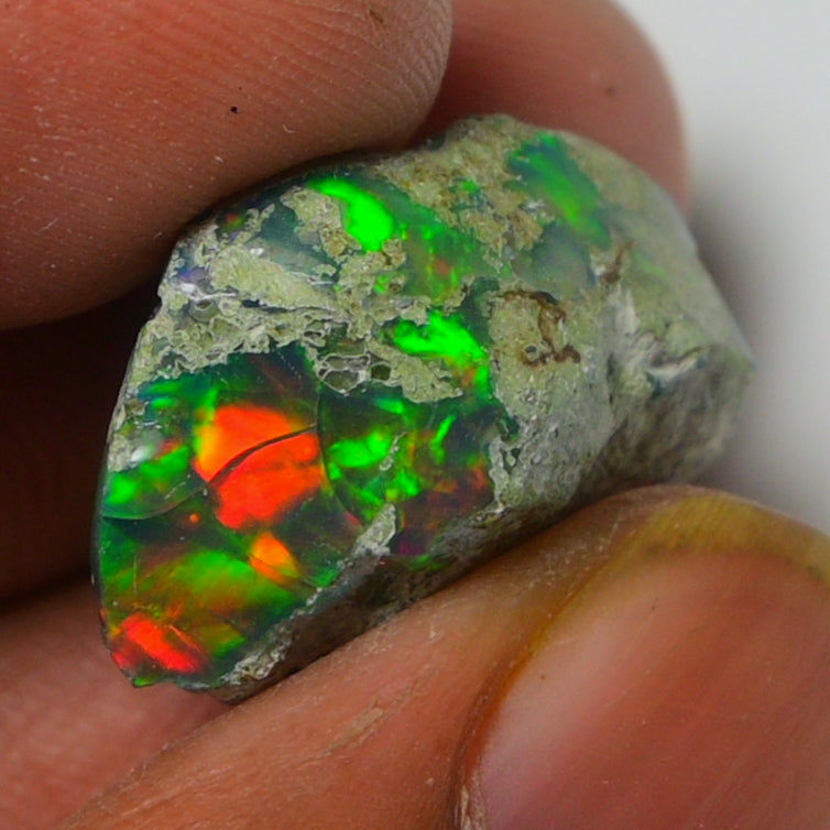 Black Opal Weight: 14.00 Carats | Natural Black Ethiopian Opal Rough - Ready for Cutting & Jewelry