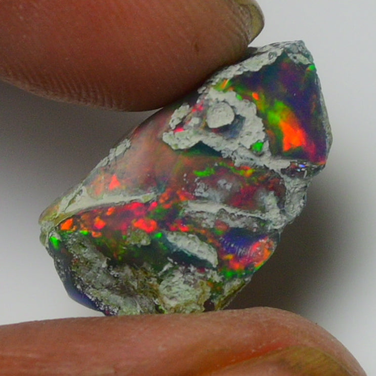 Black Opal Weight: 7.00 Carats | Natural Black Ethiopian Opal Rough - Ready for Cutting & Jewelry