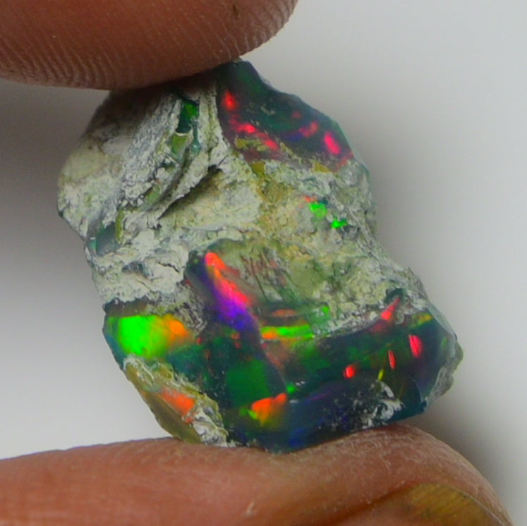 Black Opal Weight: 7.00 Carats | Natural Black Ethiopian Opal Rough - Ready for Cutting & Jewelry